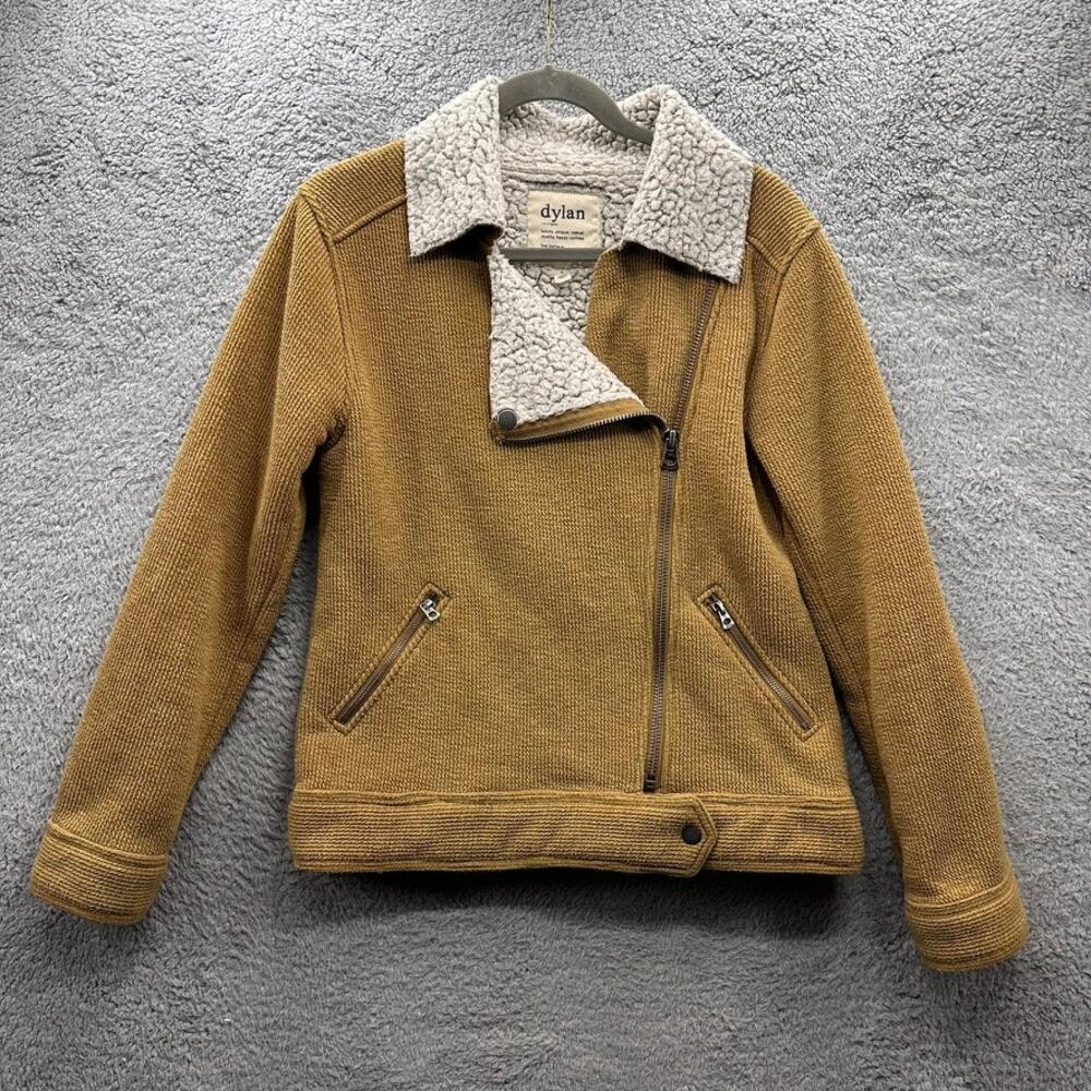 Dylan Los Angeles Small Sherpa-Lined Corduroy-Like Jacket Front Zip Warm Cozy‎